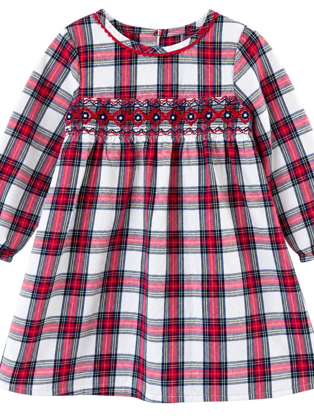 Beebay Girls Tartan Plaid Smocked Holiday Dress 3Y 98cm Christmas